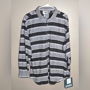 Vintage Deadstock Men's Gitano Colorblock Long Sleeve Button Front Polo, Medium